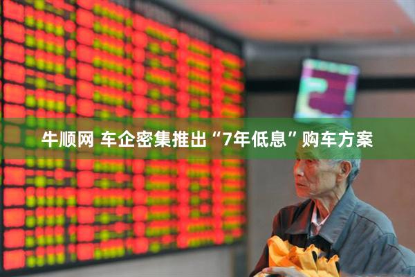 牛顺网 车企密集推出“7年低息”购车方案